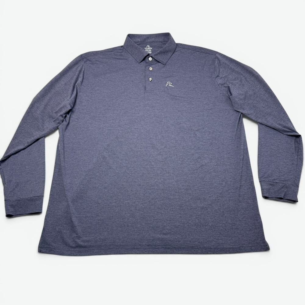 Rhoback Polo Shirt Mens XXXL Blue Long Sleeve Performance Lightweight Golf